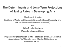 The Determinants and Long-Term Projections of Saving Rates in