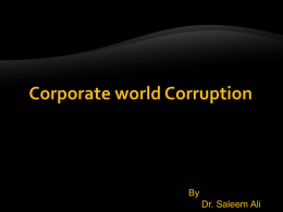 Corporate world Corruption