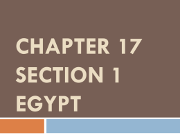 Chapter 17 Section 1 Egypt