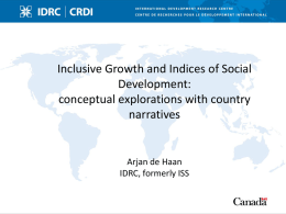 Inclusive Growth and the Indices of Social Development