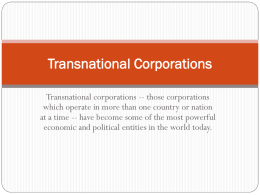 Transnational Corporations - geo