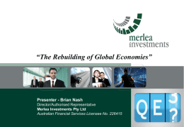 The Rebuilding of Global Economies