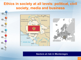 Sectors at risk in Montenegro