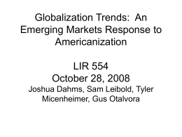 Globalization Trends: An Emerging Markets Response to
