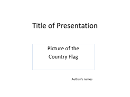 Africa Olympics Country Presentation Notesx