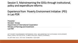 Experience from Poverty Environment Initiative (PEI)