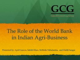The role of the World Bank in Indian agriculture