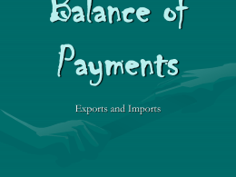 Current Account Balance of Payments