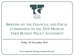 Briefing by the Financial and Fiscal Commission on the 2014
