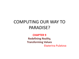 COMPUTING OUR WAY TO PARADISE?