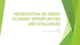 presentation on green economy opportunities and challenges