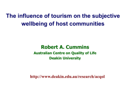 The Influence of Tourism on the Subjective Wellbeing of