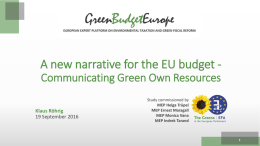 Green taxes as a means of financing the EU budget
