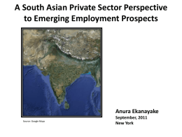 A South Asian Private Sector Perspective to Emerging