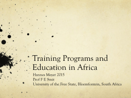 Training programs Education in Africa