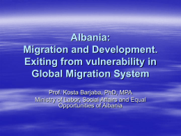 Albania: Exiting form vulnerability in Global Migration System