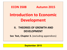 Theories of Development - Introduction to Economic Development