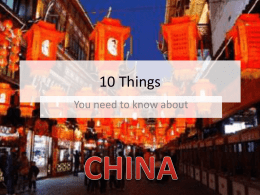 10 Thing to know about China