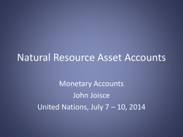 Natural Resource Asset Accounts
