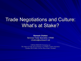 Trade Negotiations and Culture