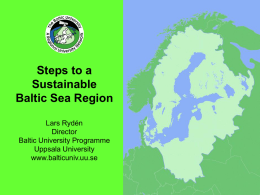 Steps to a Sustainable Baltic Sea Region