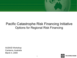 Catastrophe Risk Financing