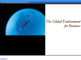 The Global Environment for Business