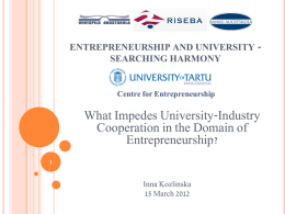 entrepreneurship and university