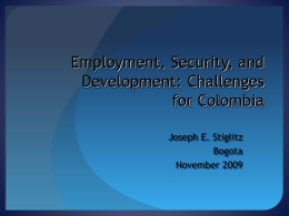 Employment, Security, and Development: Challenges for Colombia
