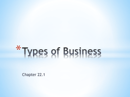 Types of Businesses and The Business Cycle