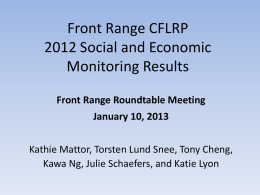 Social Economic Monitoring results for 2012 in PowerPoint