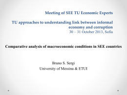 Meeting of SEE TU Economic Experts TU approaches to