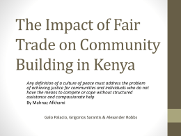 The impact of fair trade in community building in Kenya