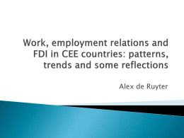 Work, employment relations and FDI in CEE countries