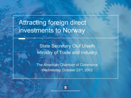 Attracting foreign direct investments to Norway