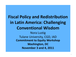 CEQ Fiscal Policy and Redistribution in Latin America