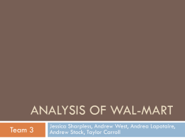 Analysis of Wal-Mart