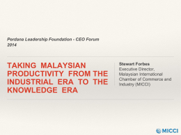 taking malaysian productivity from the industrial era to the