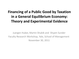 Financing of Public Good by Taxation in a General Equilibrium