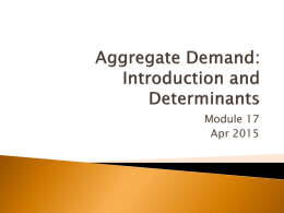 Aggregate Demand: Introduction and Determinants