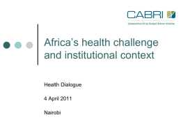 Africa`s health challenge and institutional context Session 2