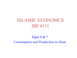 FUNDAMENTALS OF ISLAMIC ECONOMCS