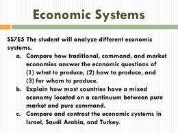 Info for 5 W`s Notes Economic Systems- Student Copy