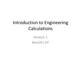 Introduction to Engineering Calculations