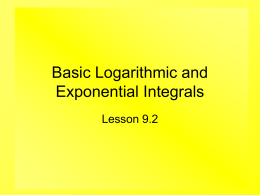 Basic Logarithmic and Exponential Integrals