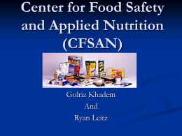 Center for Food Safety and Applied Nutrition