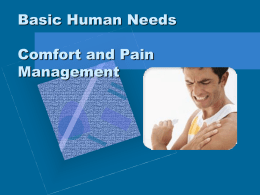 Basic Human Needs Comfort