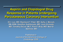 Aspirin and Clopidogrel Drug Response