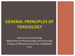 TOXICOLOGY TESTING Acute toxicity tests