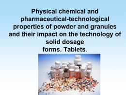 Lecture 12. Physical chemical and pharmaceutical